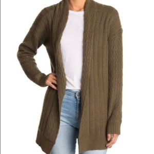Lucky Brand Pointelle Knit Cardigan Olive- XS